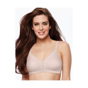 BALI Double Support Soft Touch Back Smoothing Wire Free Bra Sandshell Size 40C